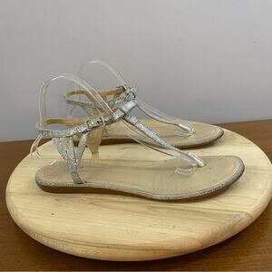 Kate Spade Andrea Women's Silver Bow Thong Sandals N6481 Size 9.5 Medium